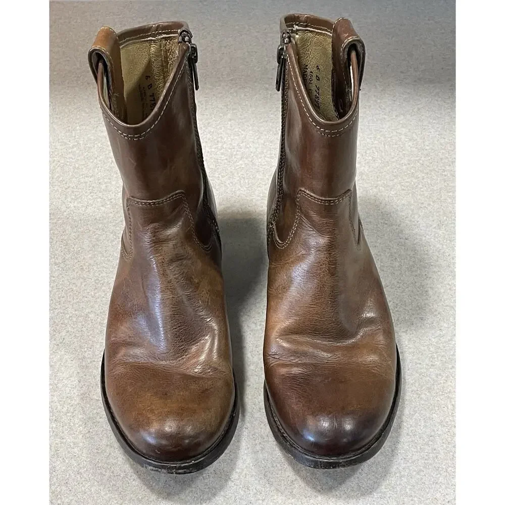 Women's Size 6B Frye Boots Melissa Button Short Brown Riding Style 77897-Western - Picture 2 of 13